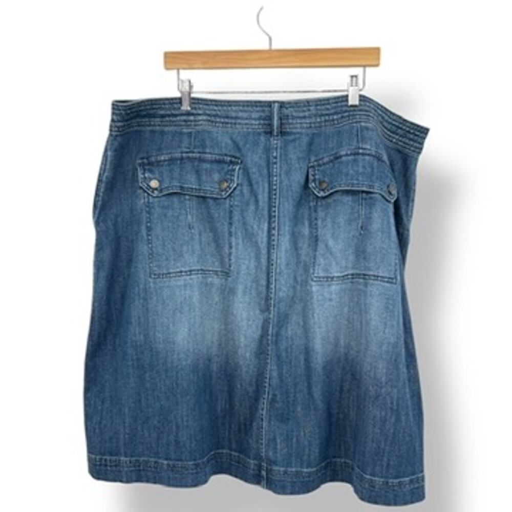 Anthropologie Pilcro Denim Skirt Blue Women's Plus Sz. 22W Front Slit - Picture 2 of 8
